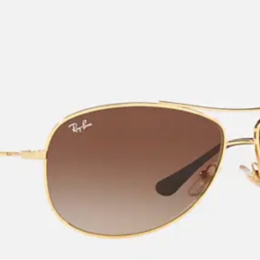 Ray-Ban Gold and Brown Aviator Sunglasses - Picture 5 of 5